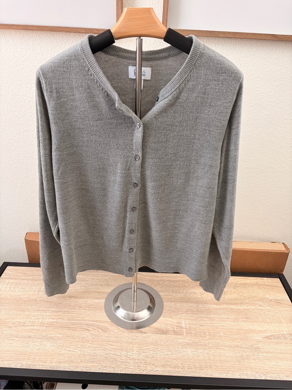 Croft & Barrow Gray Button-Front Knit Cardigan - Very Soft